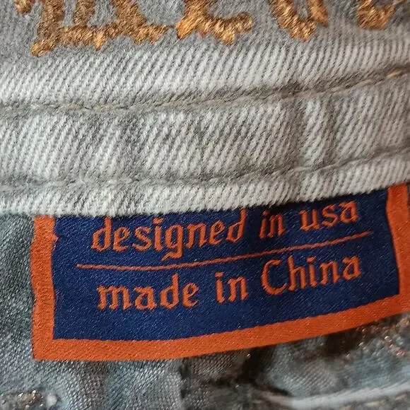 Rock Revival Boris Skinny Jeans Womens 26 Gray Stretch Embroidered Denim​​​ - Picture 9 of 13